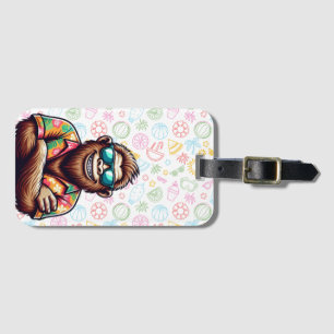 Étiquette À Bagage Tropical/beach yeti/bigfoot
