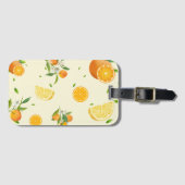 Étiquette À Bagage Tropical Citrus SUMMER Orange lemon Slice (Devant Horizontal)