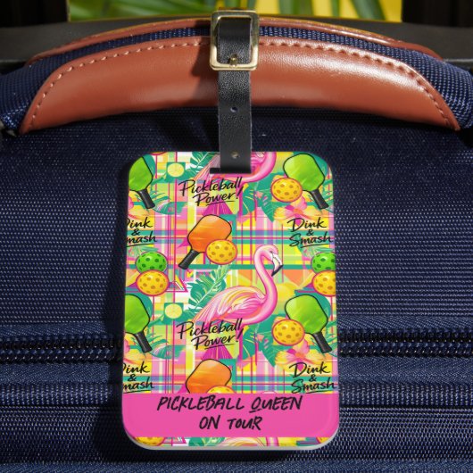 Étiquette À Bagage Tropical Flamingo Pickleball (Insitu Rectoal 2)