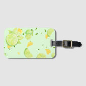Étiquette À Bagage Tropical Green Citrus SUMMER Orange lemon Slice (Devant Horizontal)