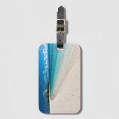 Étiquette À Bagage Tropical Island Footprints On The Sand (Devant Vertical)