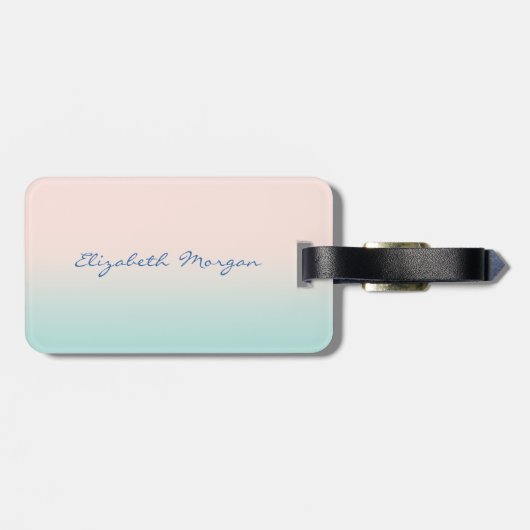 Étiquette À Bagage Tropical moderne, Palmiers à Parties scintillant (Dos horizontal)