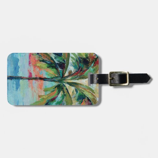 Étiquette À Bagage Tropical| Palmier (Devant horizontal)