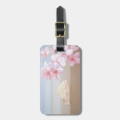 Étiquette À Bagage Tropical, Plage, Coquillage, Plumeria (Devant Vertical)