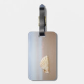 Étiquette À Bagage Tropical, Plage, Coquillage, Plumeria (Dos Vertical)