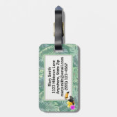 Étiquette À Bagage Tropical Toucan Pura Vida Design (Dos Vertical)