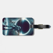 Étiquette À Bagage Trou noir de l'astronaute Imaginaire mignon (Dos horizontal)