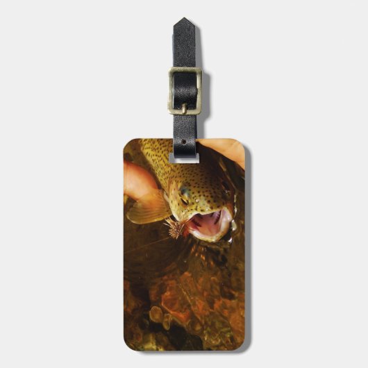 Étiquette À Bagage Trout and Fly (Devant Vertical)