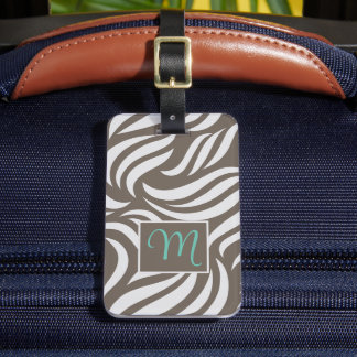 Étiquette À Bagage Truffle Modern Foliage & Feminine Monogram Travel