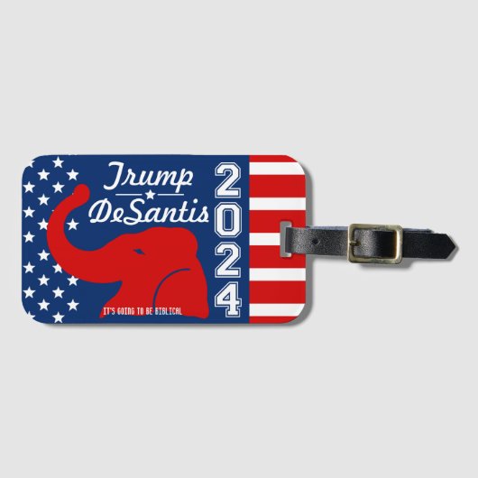 ÉTIQUETTE À BAGAGE TRUMP DESANTIS 2024 BIBLICAL (Devant Horizontal)