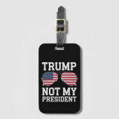 Étiquette À Bagage Trump, pas mon président contre Trump (Devant Vertical)
