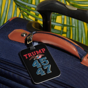 Étiquette À Bagage Trump patriotique a gagné 45 et 47 Victoire Gagnan