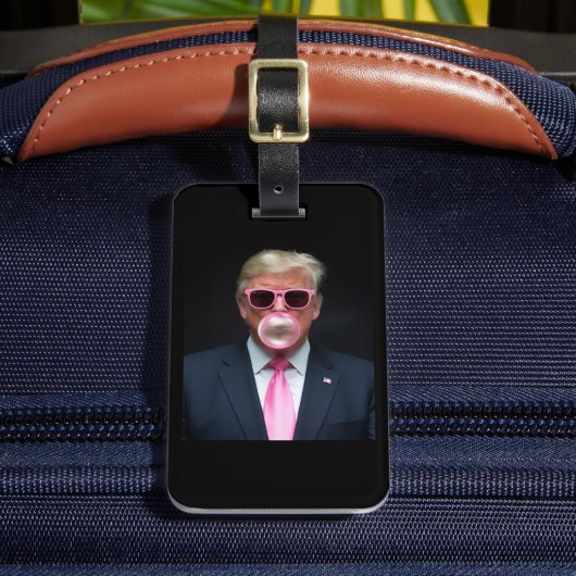 Étiquette À Bagage Trump Pink Bubble Gum Président 47 USA (Insitu Rectoal 2)