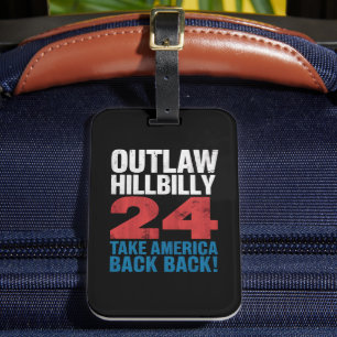 Étiquette À Bagage Trump Vance 2024 - Drapeau Hillbilly Vintage améri