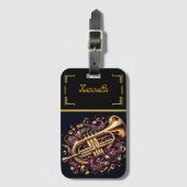 Étiquette À Bagage Trumpet Rock & Roll (Devant Vertical)
