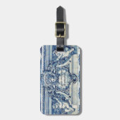 Étiquette À Bagage Tuiles murales portugaises bleues et blanches avec (Devant Vertical)