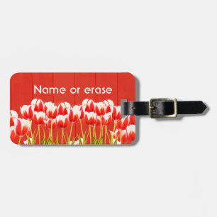 Étiquette À Bagage Tulières rouges et blanches