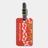 Étiquette À Bagage Tulières rouges et blanches (Devant Vertical)