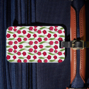 Étiquette À Bagage Tulipe élégante et fleurs florales Roses Photograp