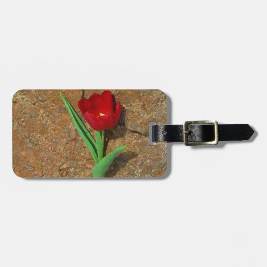 Étiquette À Bagage Tulipe rouge et jaune (Devant horizontal)