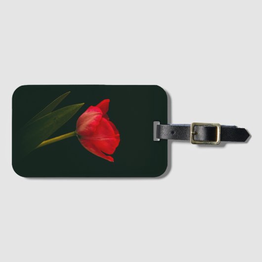 Étiquette À Bagage Tulipe rouge unique (Devant Horizontal)