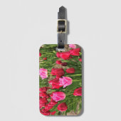 Étiquette À Bagage Tulipes roses et rouges (Devant Vertical)