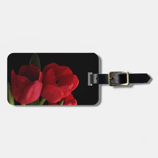 Étiquette À Bagage Tulipes rouges (Devant horizontal)