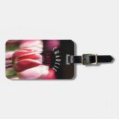 Étiquette À Bagage Tulipes rouges et blanches (et roses) (Devant horizontal)