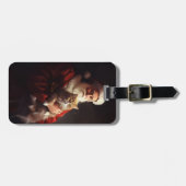 Étiquette À Bagage Turc Angora Chat Santa Claus Festif Noël (Devant horizontal)