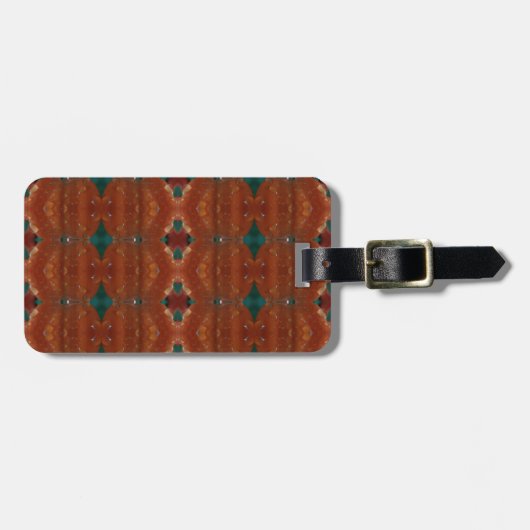 Étiquette À Bagage Turq & Coral Ikat (Devant horizontal)
