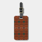 Étiquette À Bagage Turq & Coral Ikat (Devant Vertical)