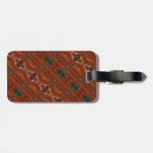 Étiquette À Bagage Turq & Coral Ikat (Dos horizontal)