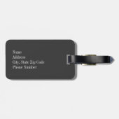 Étiquette À Bagage Turquoise Chevron avec le monogramme orange (Dos horizontal)