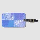 Étiquette À Bagage Turquoise et violet Abstrait (Devant Horizontal)