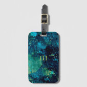 Étiquette À Bagage Turquoise et Yellow (Devant Vertical)