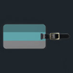 Étiquette À Bagage Turquoise, Gris<br><div class="desc">Un motif rayé gris et turquoise avec des bandes larges et horizontales formant une image géométrique colorée.</div>