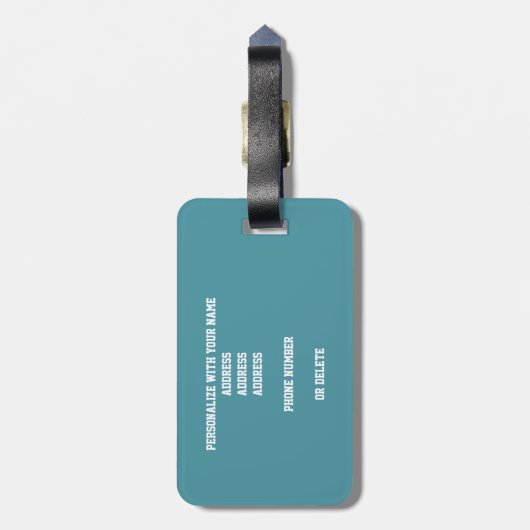 Étiquette À Bagage turquoise gris blanc monogrammé volleyball (Dos Vertical)