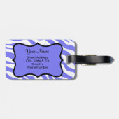 Étiquette À Bagage Turquoise & Lavender Zebra & Cheetah Customisé (Dos horizontal)