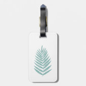 Étiquette À Bagage Turquoise minimaliste de palmier bleu (Dos Vertical)