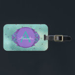 Étiquette À Bagage Turquoise vert et mauve Étalons de sirène Monogram<br><div class="desc">Turquoise vert et mauve sirène d'or pale Monogramme Monogramme Girl's Nom et étiquette de bagages de voyage initial. Cette étiquette de bagage fait le cadeau parfait pour une fille customisée sous la mer sirène Anniversaire,  Mariage ou Bachelorette Party. Veuillez contacter le concepteur pour customiser les articles correspondants.</div>