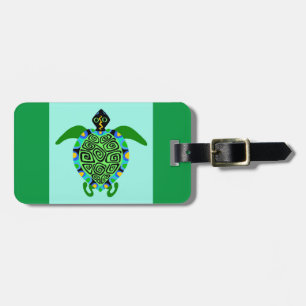 Étiquette À Bagage TURTLE de mer cool - Animal marin sauvage - vert