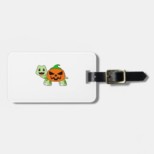 Étiquette À Bagage Turtle Halloween Pumpkin Classic T-Shirt (Devant horizontal)