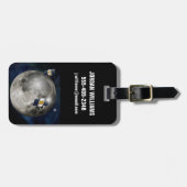 Étiquette À Bagage Twin Grail Spacecraft Orbitant La Lune. (Devant horizontal)