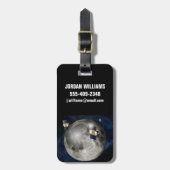 Étiquette À Bagage Twin Grail Spacecraft Orbitant La Lune. (Devant Vertical)