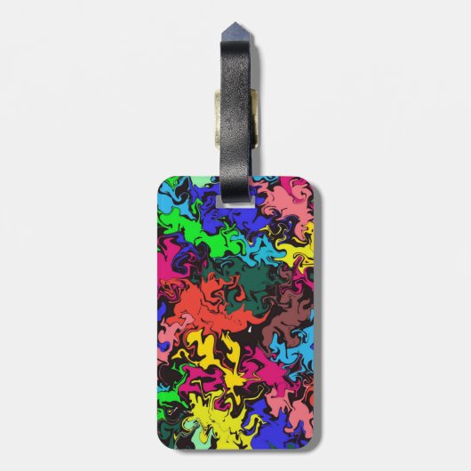Étiquette À Bagage Twirls colorés Abstraits / (Dos Vertical)