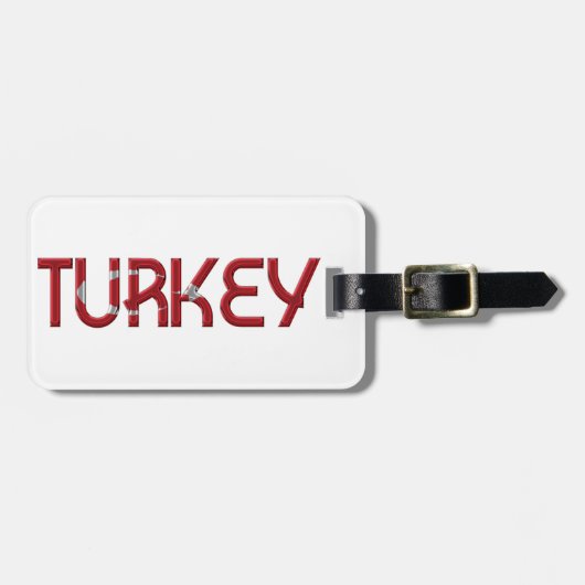 Étiquette À Bagage Typographe de Turkey (Devant horizontal)