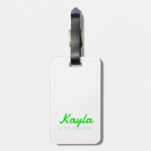 Étiquette À Bagage Typographie Cool moderne simple Nom (Dos Vertical)