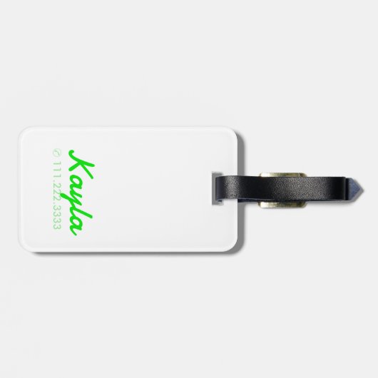 Étiquette À Bagage Typographie Cool moderne simple Nom (Dos horizontal)