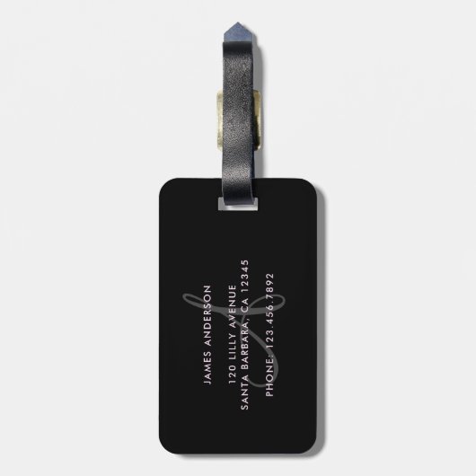 Étiquette À Bagage Typographie de Hubby (Dos Vertical)