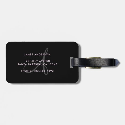 Étiquette À Bagage Typographie de Hubby (Dos horizontal)